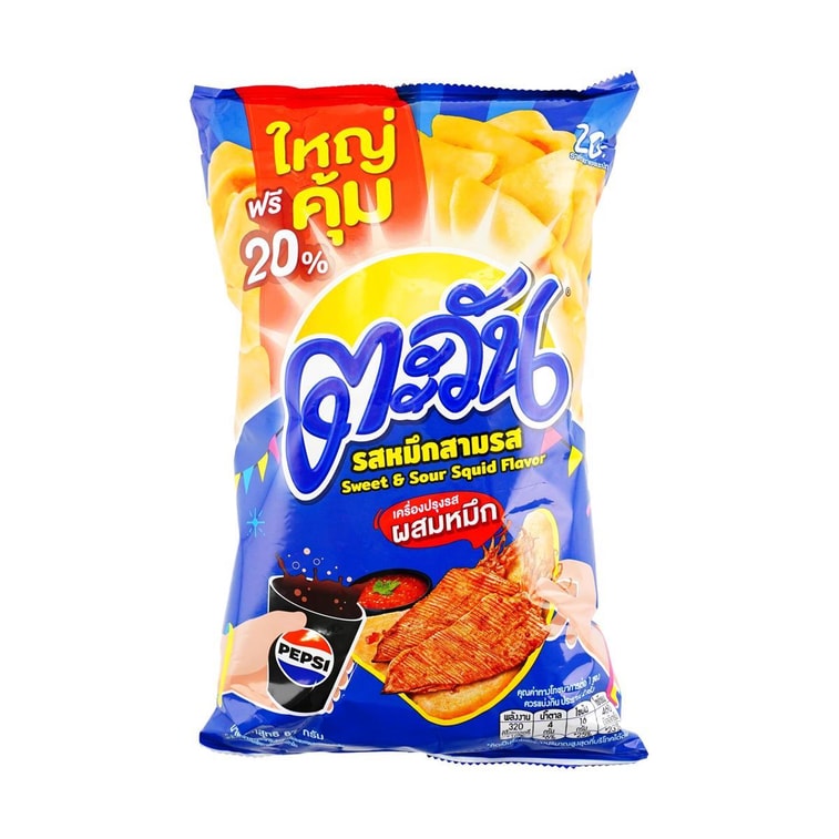 【Thailand Limited】 Sweet & Sour Squid Potato Chips, 67g